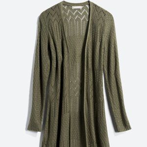 Long Olive Green Cardigan